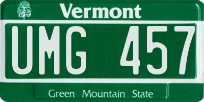 VT license plate UMG457