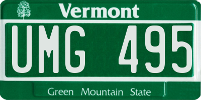 VT license plate UMG495