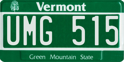 VT license plate UMG515