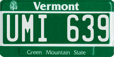 VT license plate UMI639