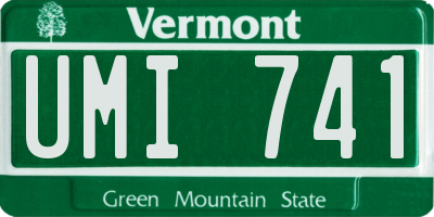 VT license plate UMI741