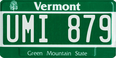 VT license plate UMI879