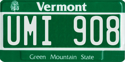VT license plate UMI908