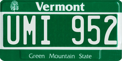 VT license plate UMI952
