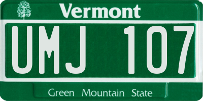 VT license plate UMJ107