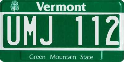 VT license plate UMJ112