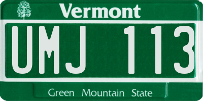 VT license plate UMJ113