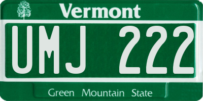 VT license plate UMJ222