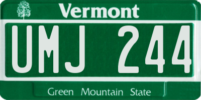 VT license plate UMJ244