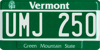 VT license plate UMJ250