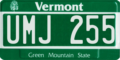 VT license plate UMJ255