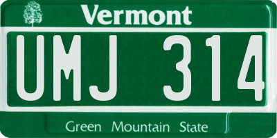 VT license plate UMJ314
