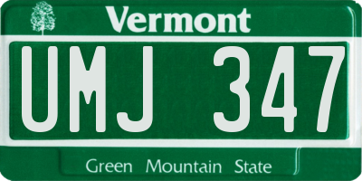 VT license plate UMJ347