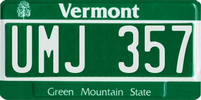 VT license plate UMJ357