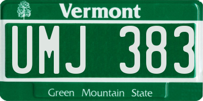 VT license plate UMJ383