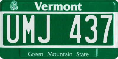 VT license plate UMJ437