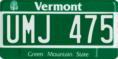 VT license plate UMJ475