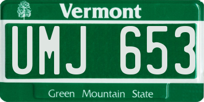 VT license plate UMJ653