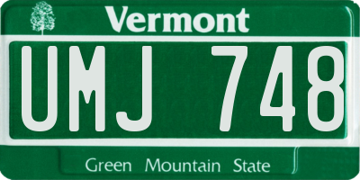 VT license plate UMJ748