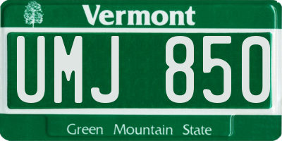 VT license plate UMJ850