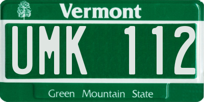 VT license plate UMK112