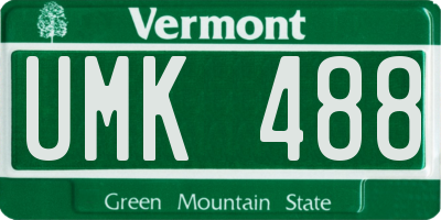VT license plate UMK488