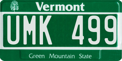 VT license plate UMK499