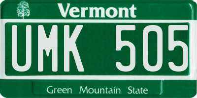 VT license plate UMK505