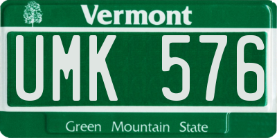 VT license plate UMK576