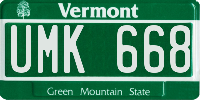 VT license plate UMK668