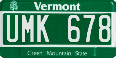 VT license plate UMK678