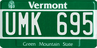VT license plate UMK695