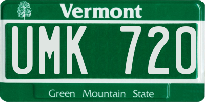 VT license plate UMK720
