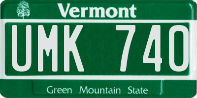 VT license plate UMK740