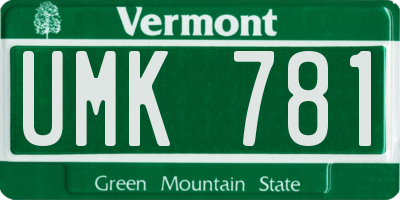 VT license plate UMK781