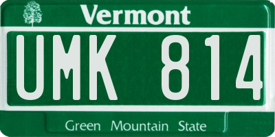 VT license plate UMK814