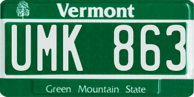 VT license plate UMK863