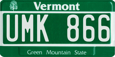 VT license plate UMK866