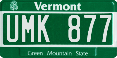 VT license plate UMK877