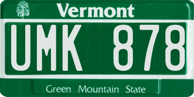 VT license plate UMK878