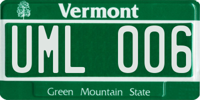 VT license plate UML006