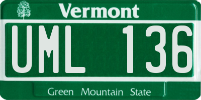 VT license plate UML136