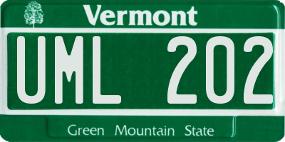 VT license plate UML202
