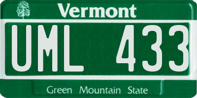 VT license plate UML433