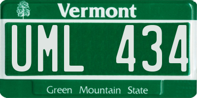 VT license plate UML434