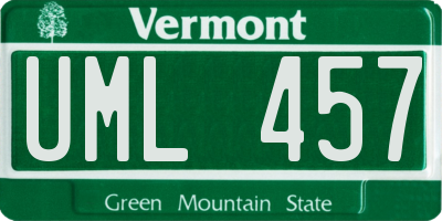 VT license plate UML457