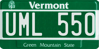 VT license plate UML550