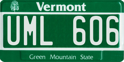VT license plate UML606