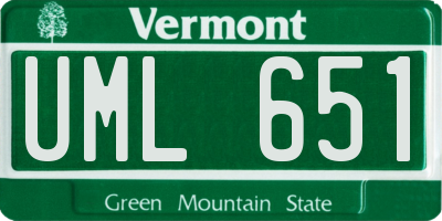 VT license plate UML651