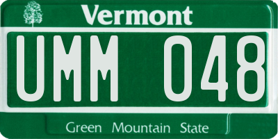 VT license plate UMM048